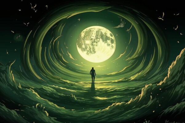 «На небе — празелень, и месяца осколок...»