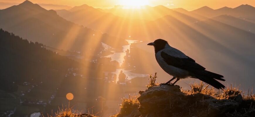 Утро («На вершине горной коршун прокричал…»)