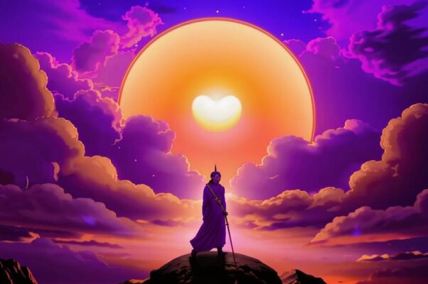 Заходящему солнцу