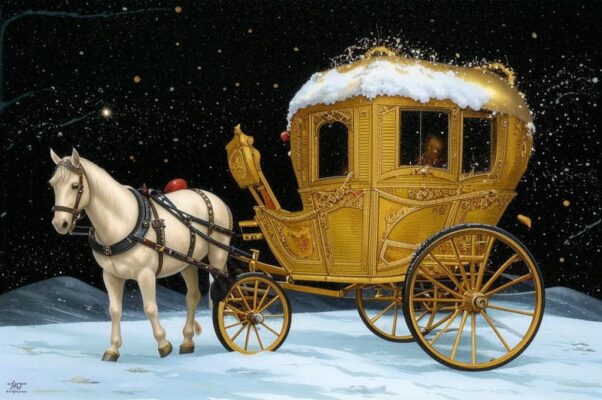 «В снегу стоит повозка золотая...»