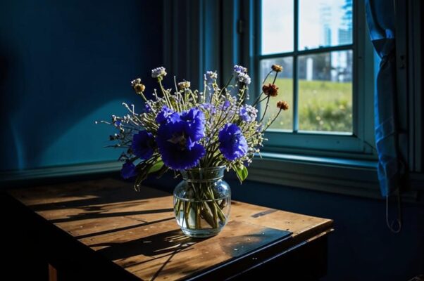 «Букет цветов, стоящий на столе...»