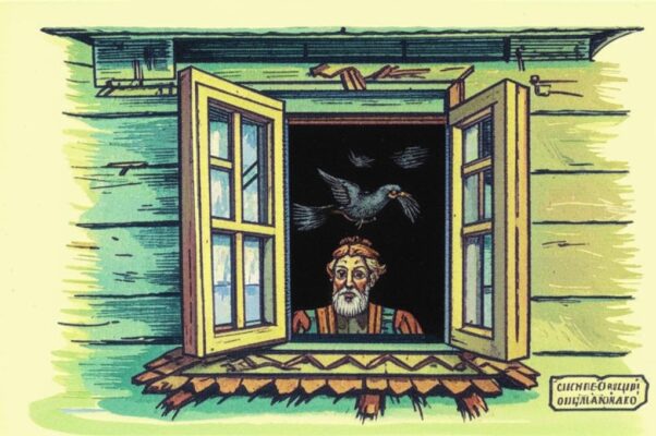 один старик заместо лампы себя повесивший