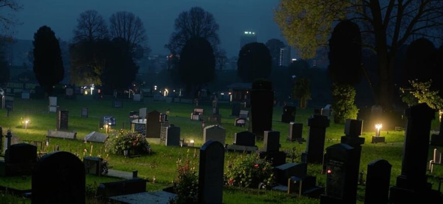 Ночью на кладбище