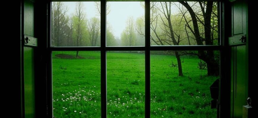 «В окно лужайкой изумрудной...»