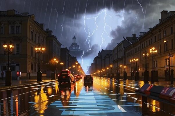 «А сейчас в Петербурге, может быть, как и в Терву, гроза...»