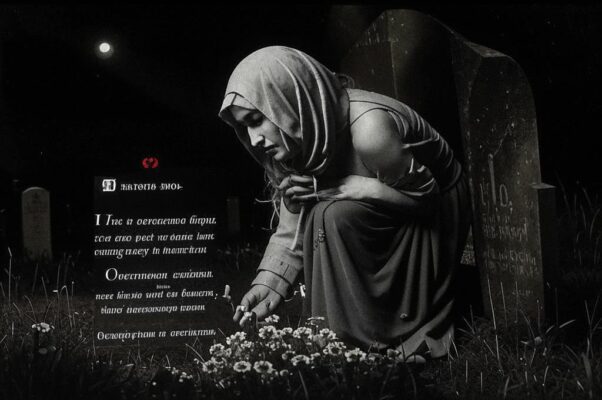 На гробе матери