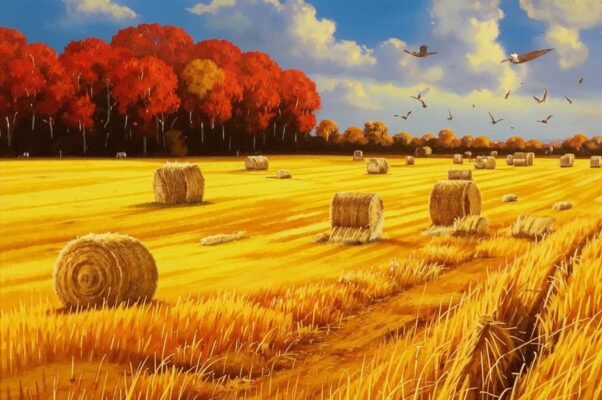 Осень («На скирдах молодых сидючи, Осень…»)