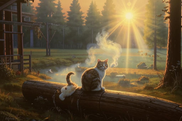 «Задымился вечер, дремлет кот на брусе...»