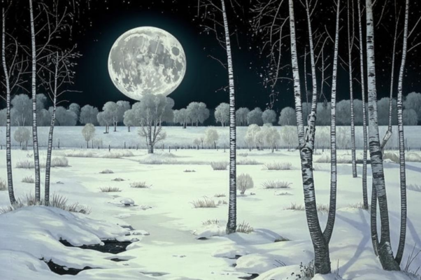 «Снежная равнина, белая луна...»