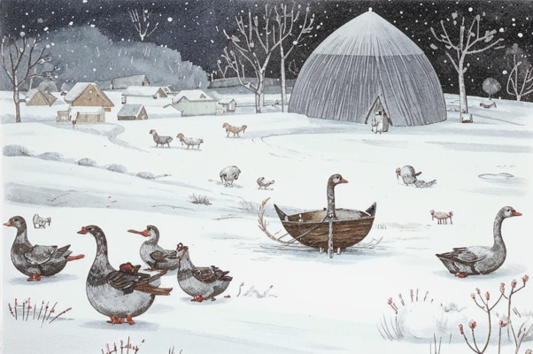 Ноябрь («На белом снеге оттиск лапо…»)