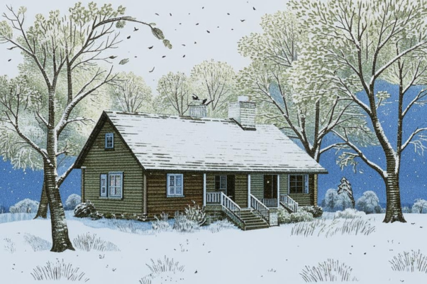 Первый снег («Поверхность всей моей усадьб…»)