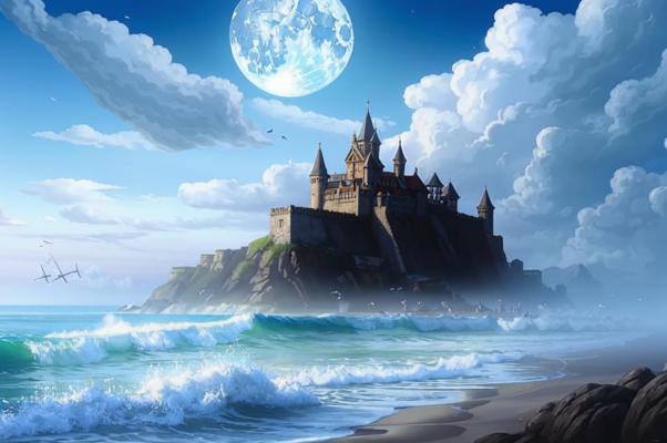 Замок на берегу моря