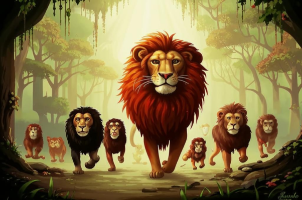 Мартышки и лев