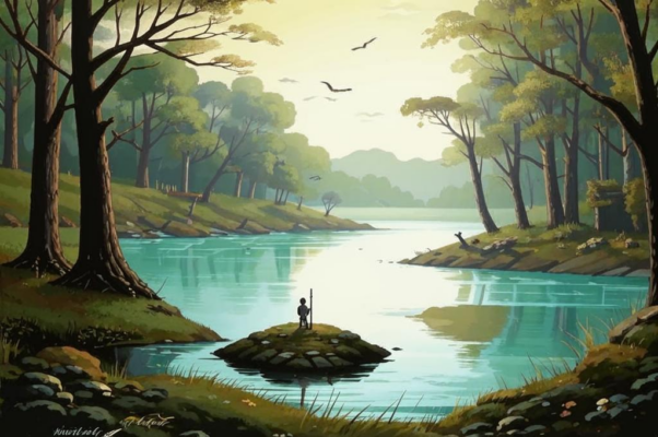 Певец («В тени дерев, над чистыми водам…»)