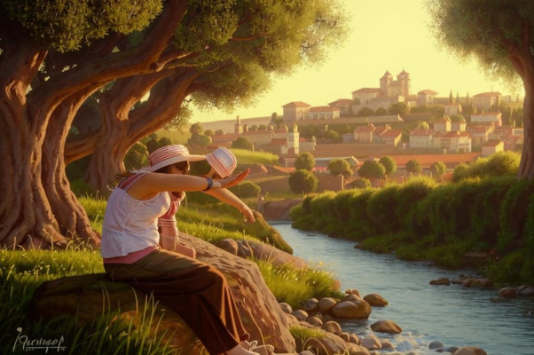 Путешественник и поселянка