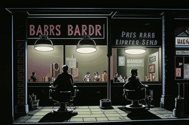 «В халатах парикмахера...»