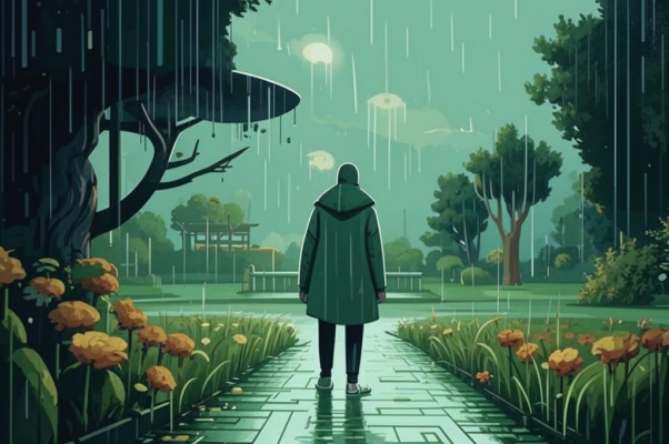 «В погожий день, вдоль сада проходя...»