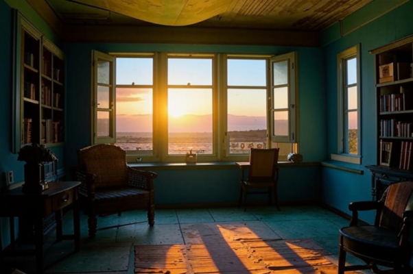 «В широких окнах сельский вид...»