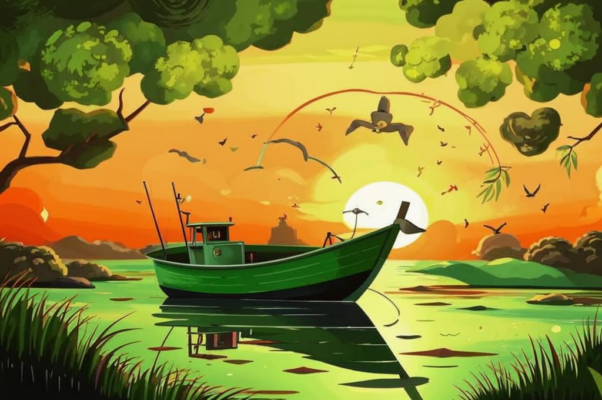 «Уплывает в море рыбачий челнок...»