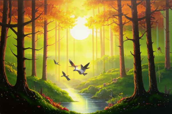 Утром в лесу