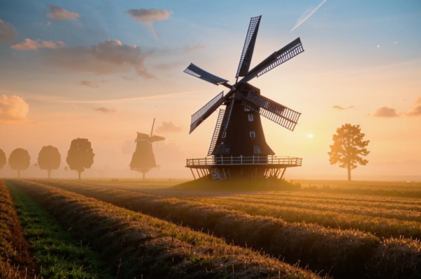 Пейзаж с мельницей