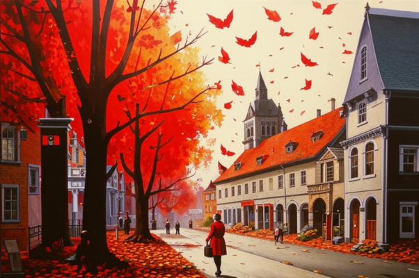 «Осень в америке. Остроконечные крыши...»