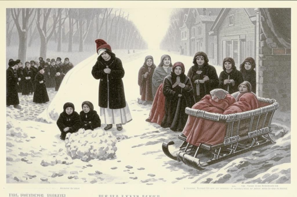 «На салазках кокон пряменький...»