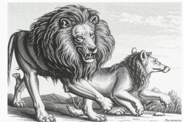 Лев и волк («Лев убирал за завтраком ягненка…»)
