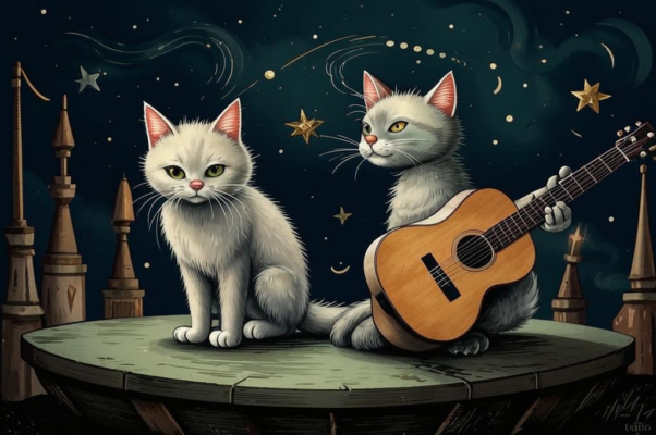 Котенок и скворец