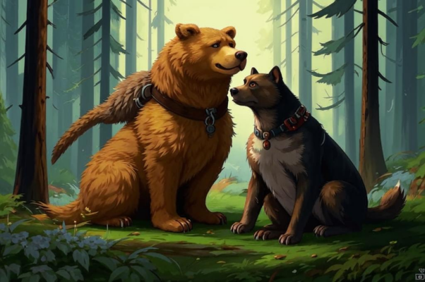 Собака, человек, кошка и сокол