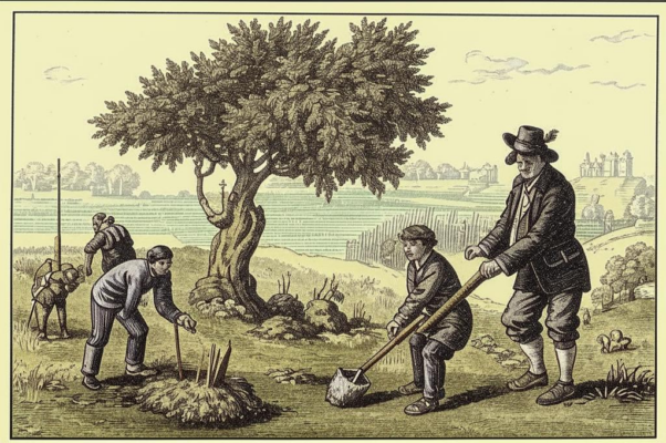 Старик и трое молодых («Старик садить сбирался деревцо…»)