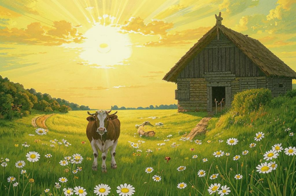 «Каурка кволая пасется у сарая...»