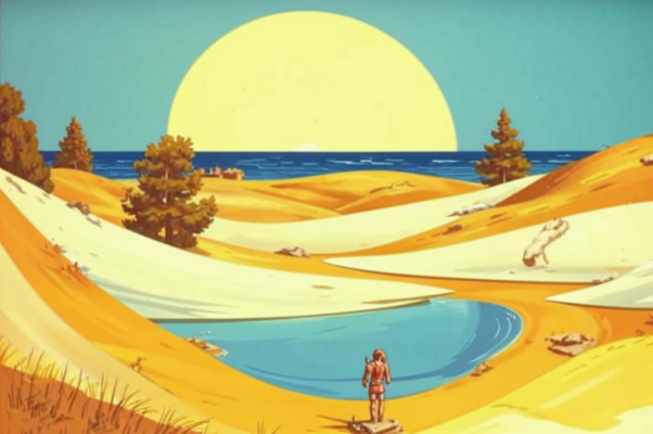 На море средь солнечных дюн...