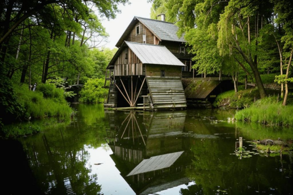 Мельница в лесу