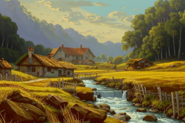 На току («На току ― молотильщик у горной реки…»)