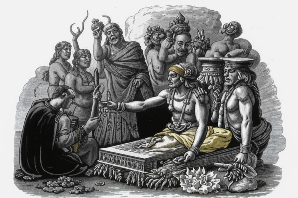 У гроба («В окруженье траурных венко…»)