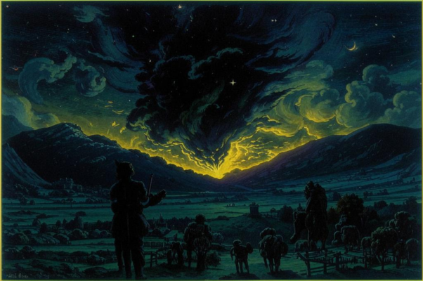 Сумерки («С слияньем дня и мглы ночно…»)