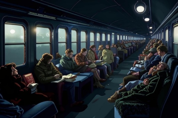 В вагоне («Пространство рвали тормоза…»)