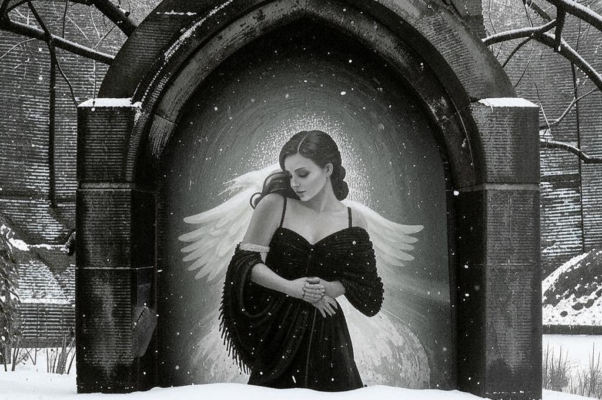 «Как черный ангел на снегу...»