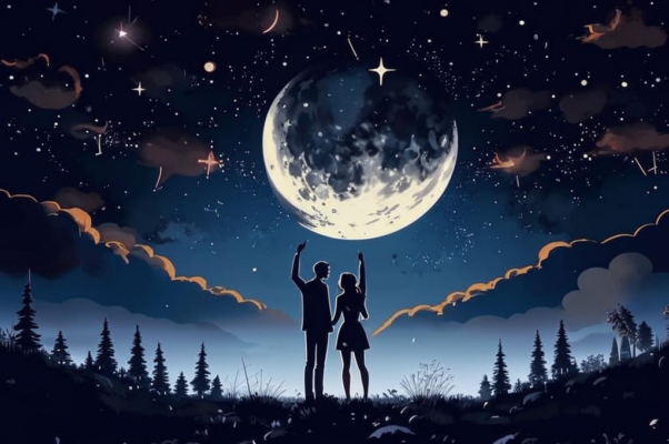 «Двое влюбленных в ночи дивились огромной звездою...»