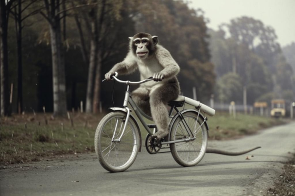 Обезьяна на велосипеде