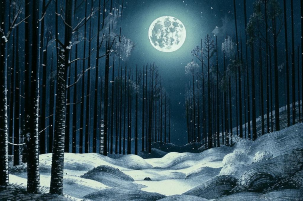 Путник («Темно.  И снег неслышно реет…»)