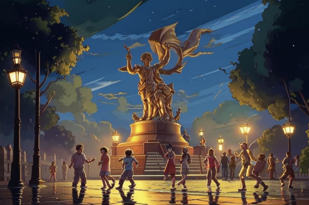 Пушкин («У памятника на закате лето…»)