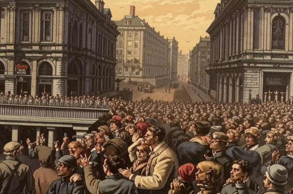 Февраль («Стекались/ в рассвете/ раненько-раненько…»)