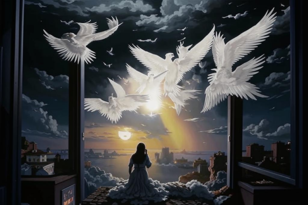 «В окно влетели стайкой белою ...»