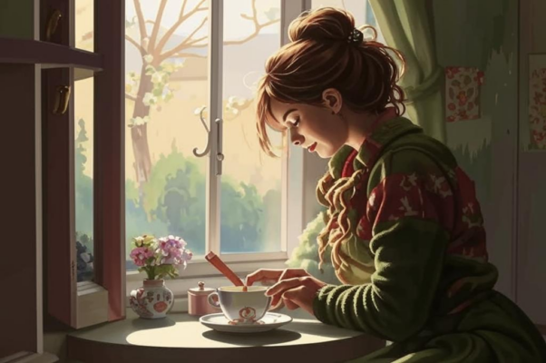 «За чайным столом, разговаривая...»