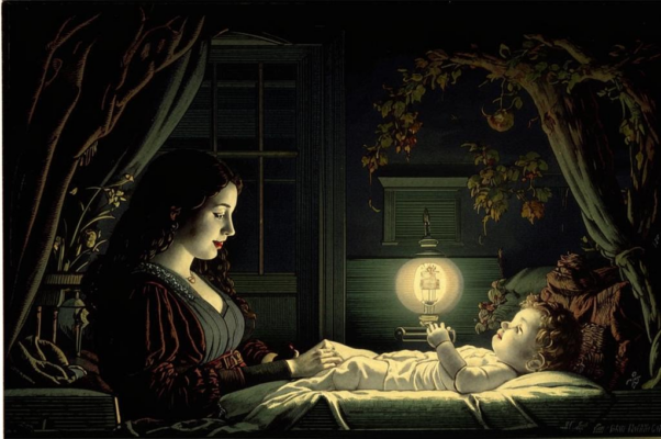 Ворон («Над колыбелью лампада горит…»)