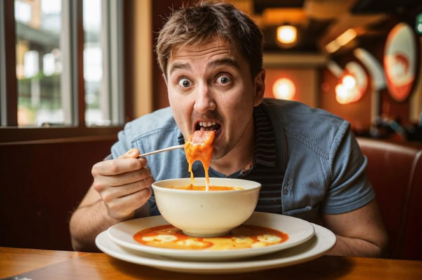 «В ресторане ел суп сидя я...»