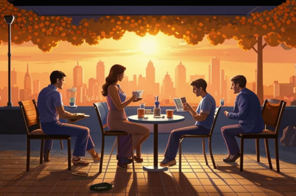 «Мы сидим на веранде пригородного ресторана...»