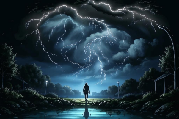 «В горб неба вдвинули грозу...»